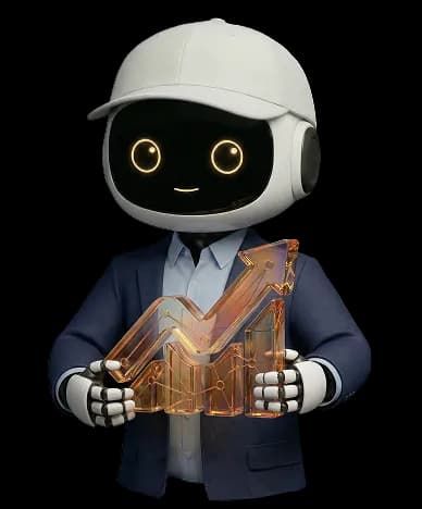 Mazaya Integrated Solutions robot in traditional Saudi attire holding a growth chart symbol - Digital Marketing solutions with over 20 years of experience